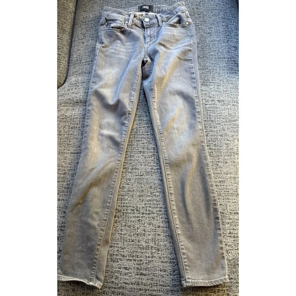 PAIGE Verdugo Ankle Skinny‎ Jeans Womens 26 Grey Mid Rise Stretch Denim USA Made